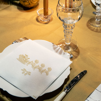 Paviot Servietten Traineau, Schlitten Druck gold design